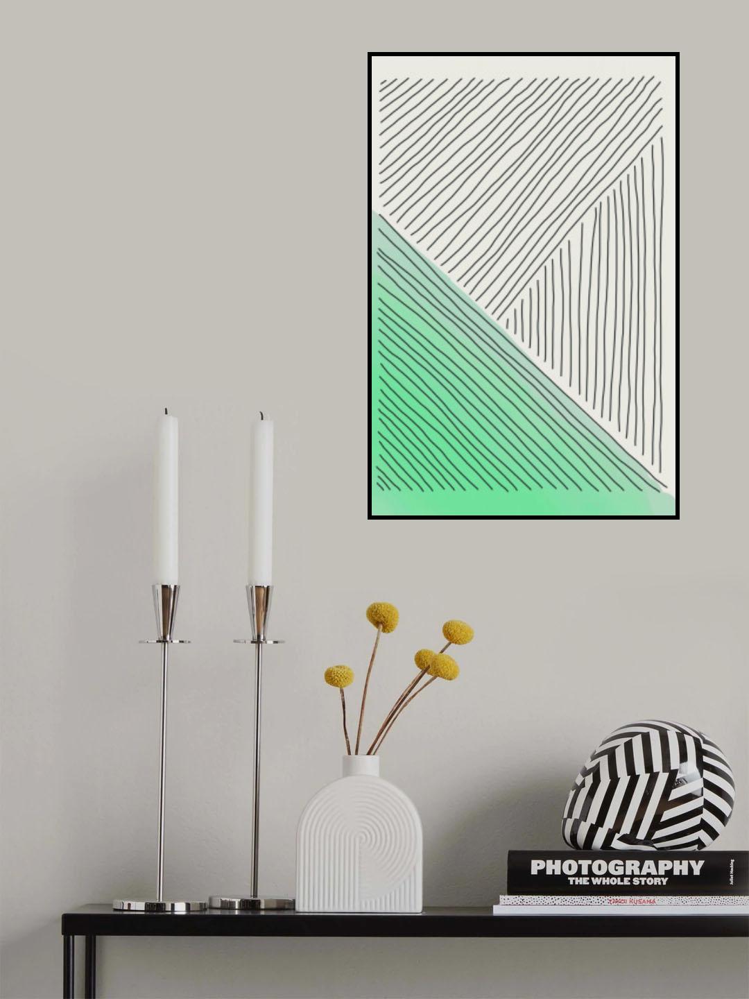 Pale Green Minimal Shapes Series #2 Poster och Canvastavla