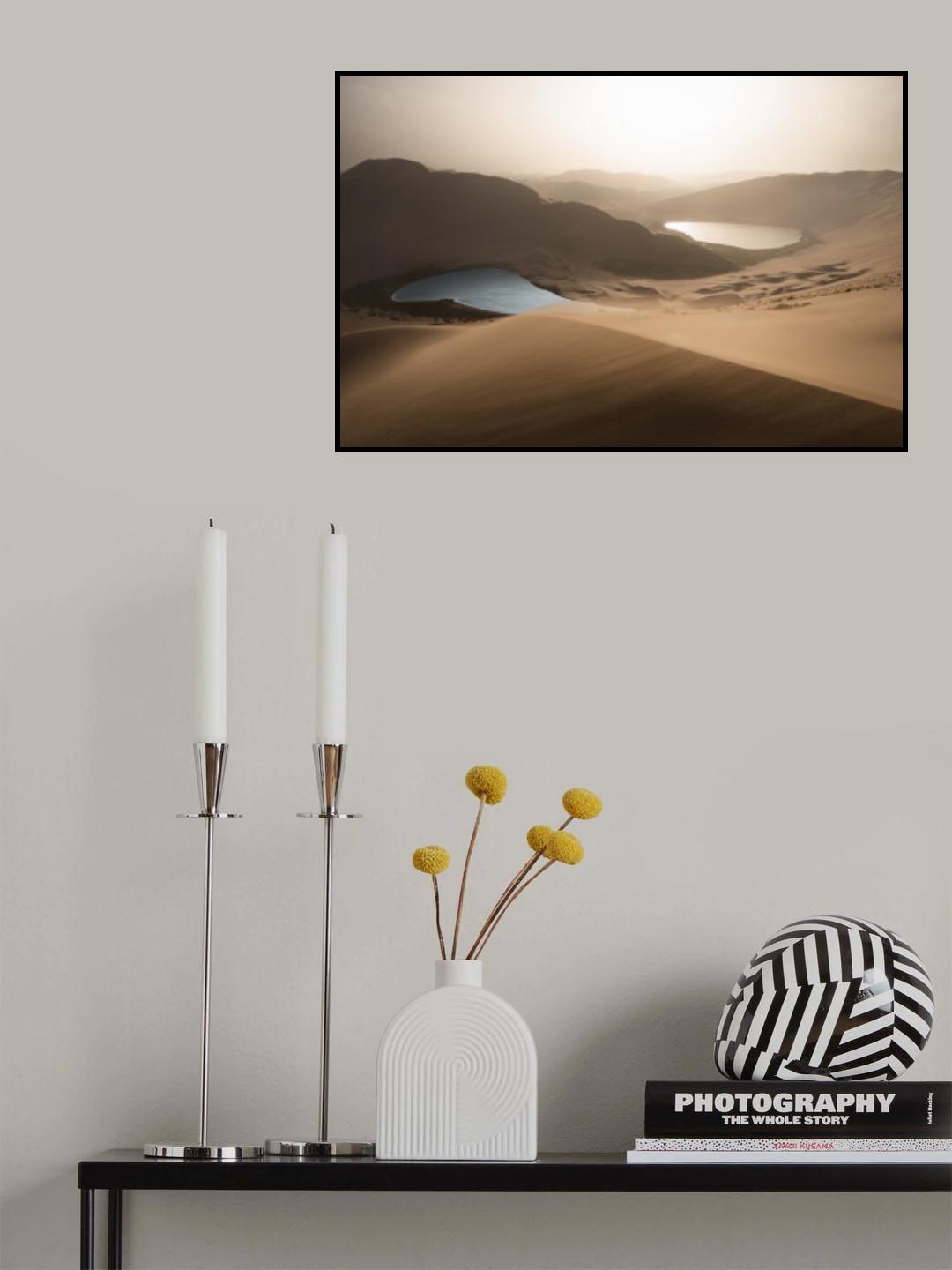 Sunset in Badanjilin Desert Poster och Canvastavla