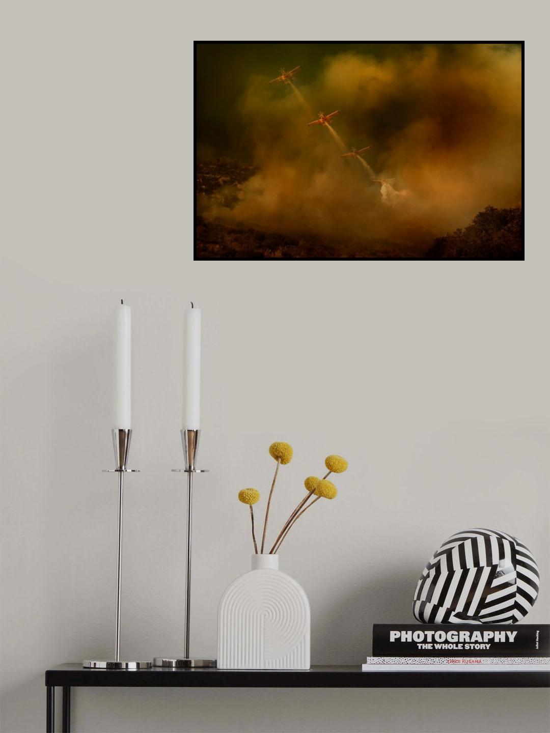 Air Tractor 802 Fire Boss in action. Poster och Canvastavla