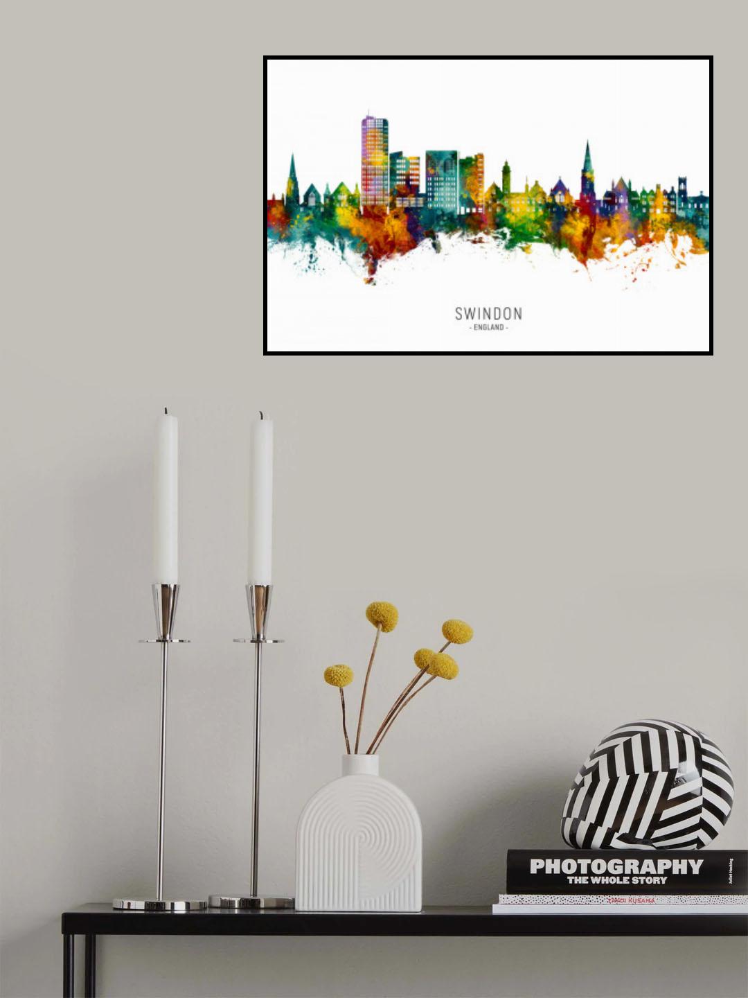 Swindon England Skyline Poster och Canvastavla