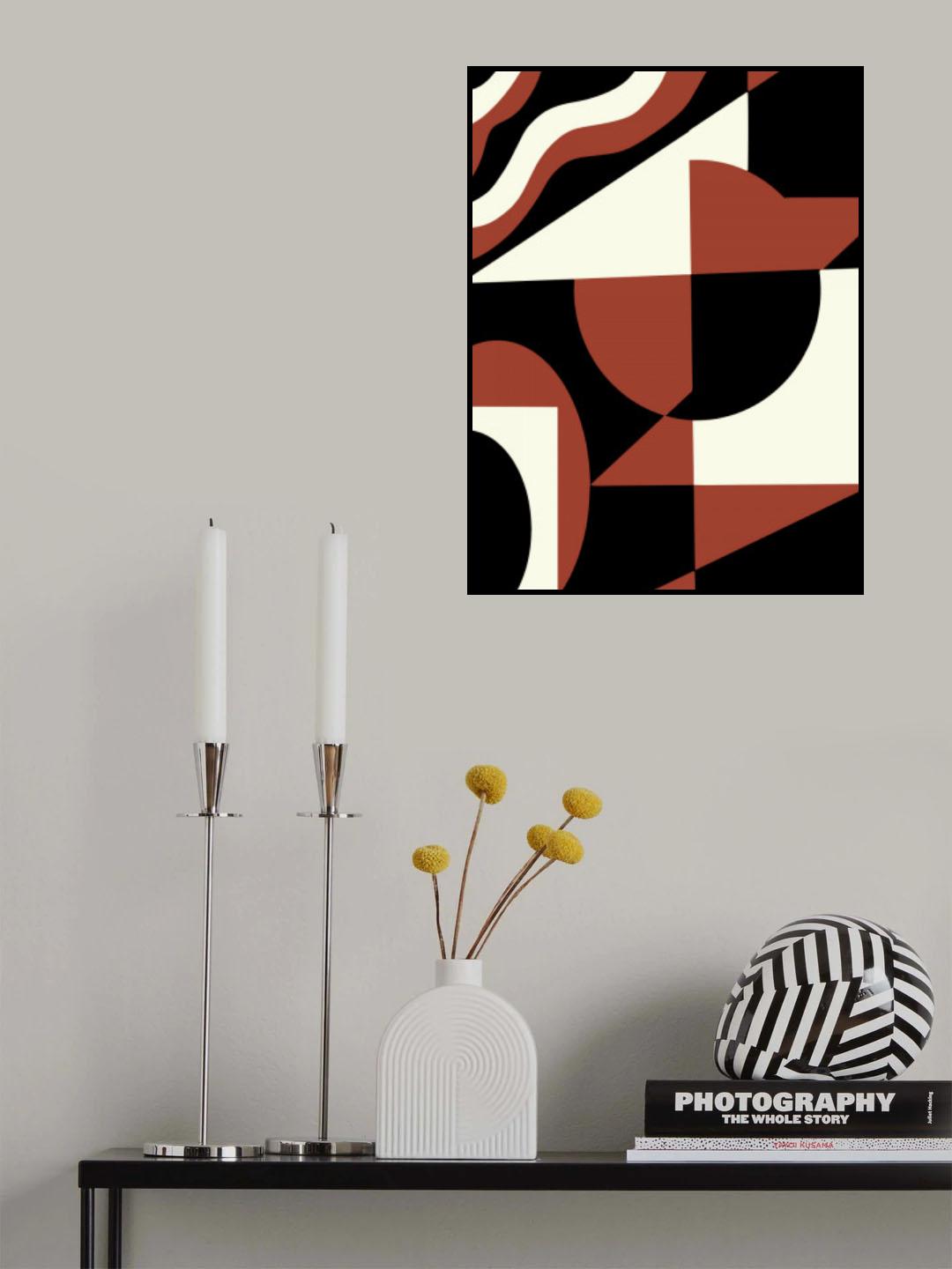 Geometrical Red and Black Poster och Canvastavla