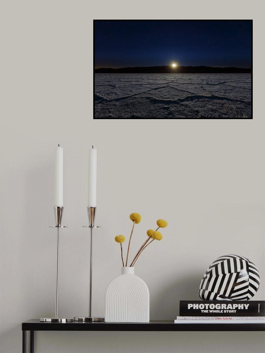 Moonset at Death Valley Poster och Canvastavla