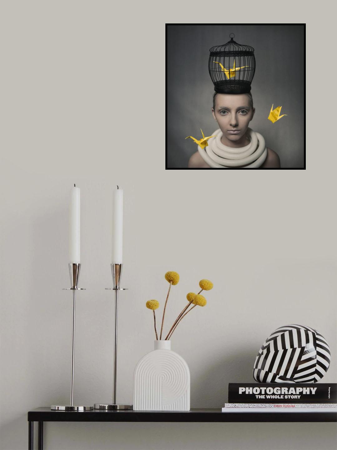 A Poem of Yellow Cranes Poster och Canvastavla