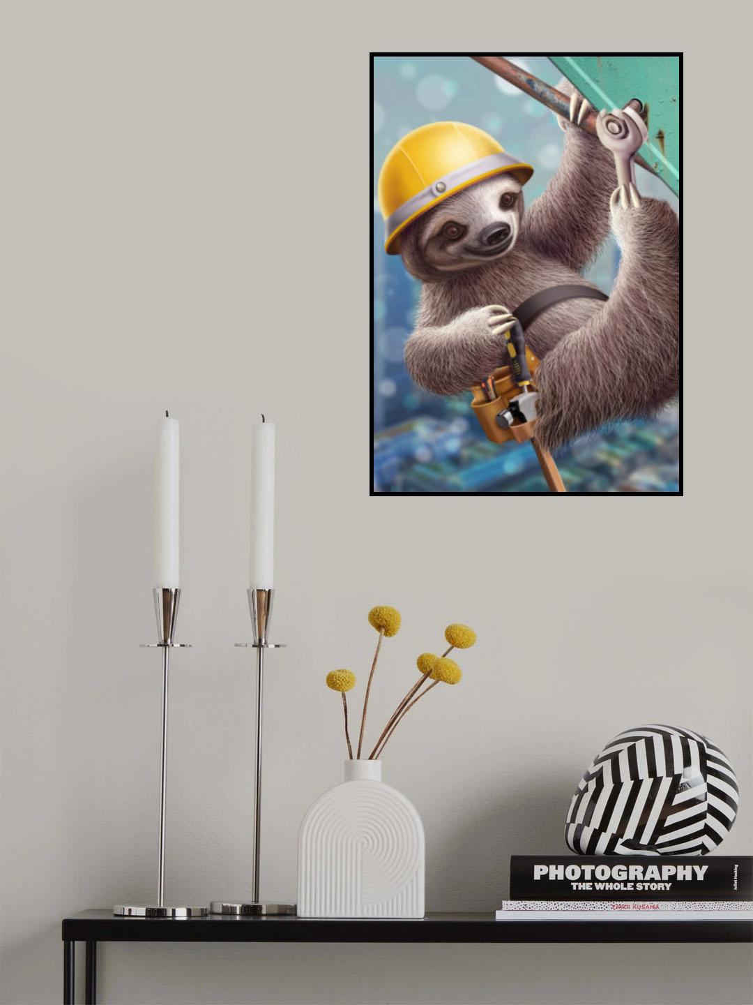 SLOTH CONSTRUCTION WORKER Poster och Canvastavla