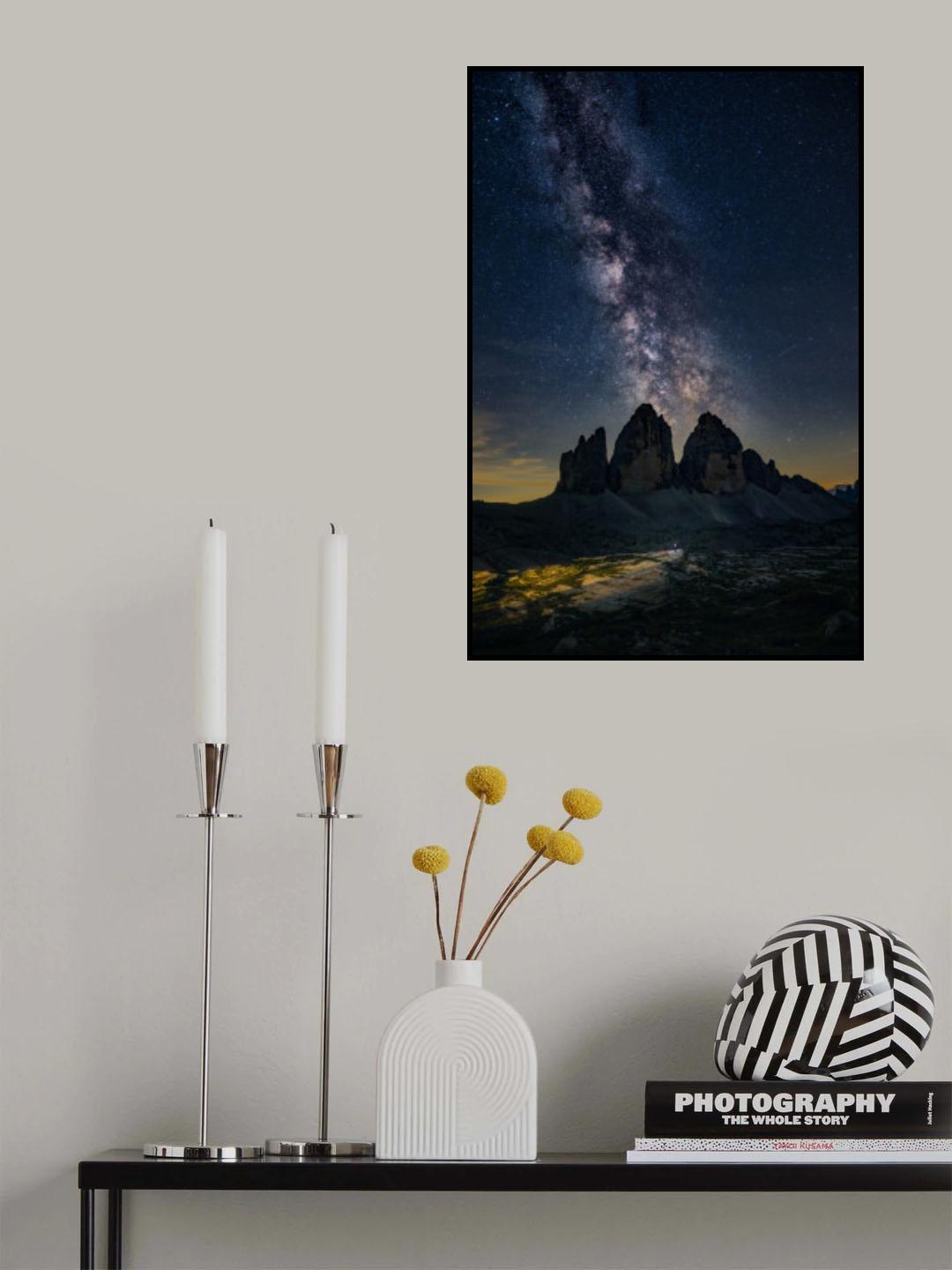 Galactic Dance Over Tre Cime Peaks Poster och Canvastavla