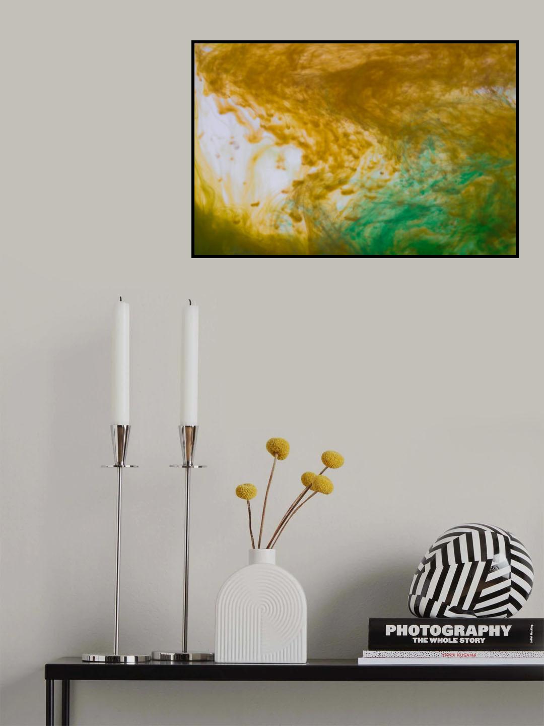 Acrylic colors and ink in water Poster och Canvastavla