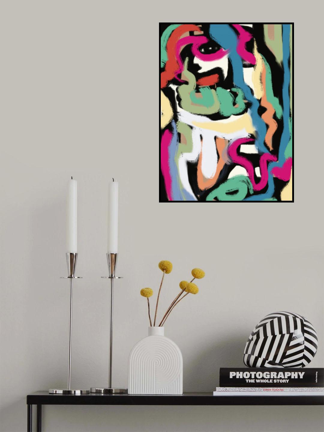 Bold colorful brushstrokes Poster och Canvastavla