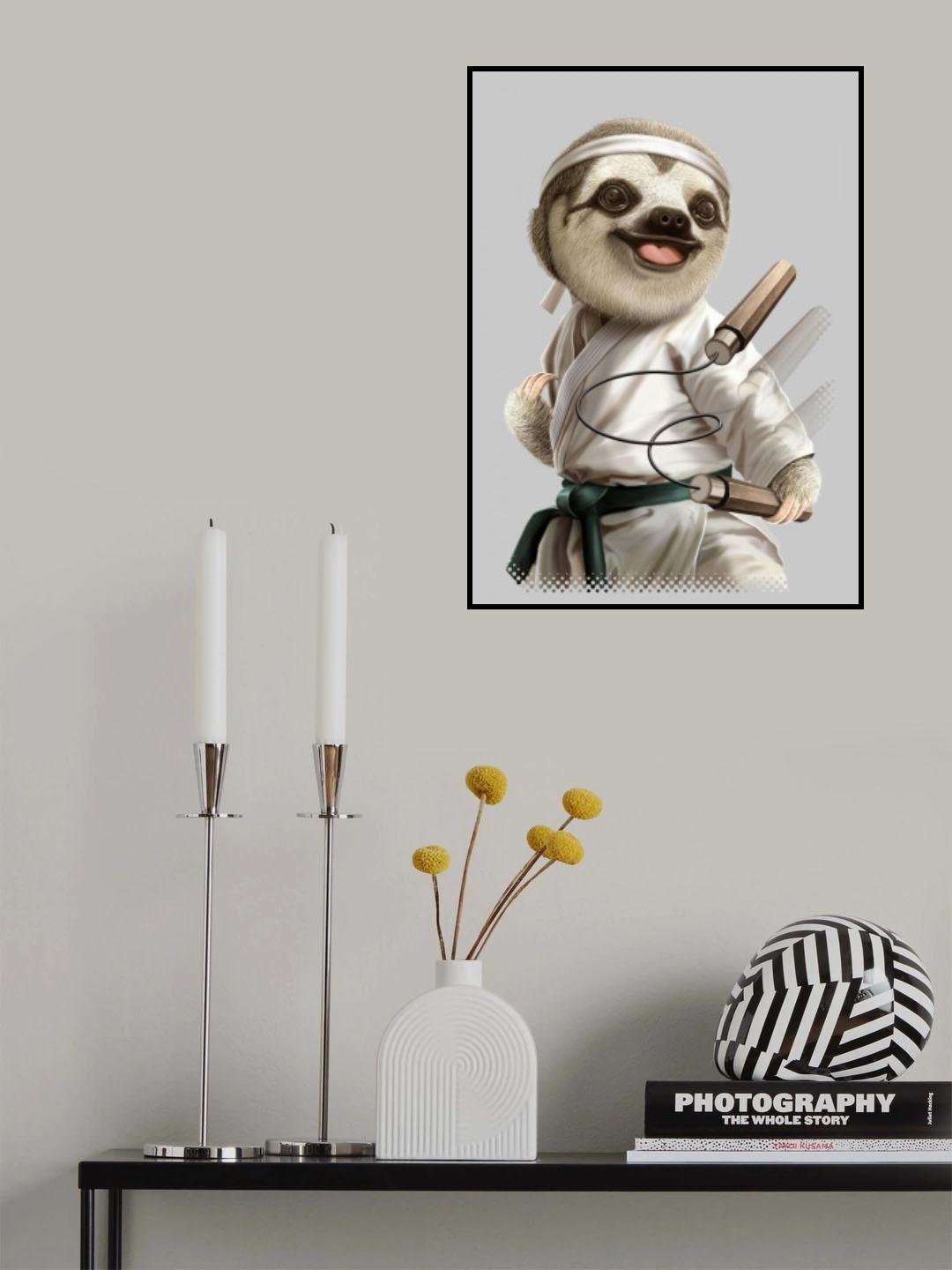 karate sloth Poster och Canvastavla