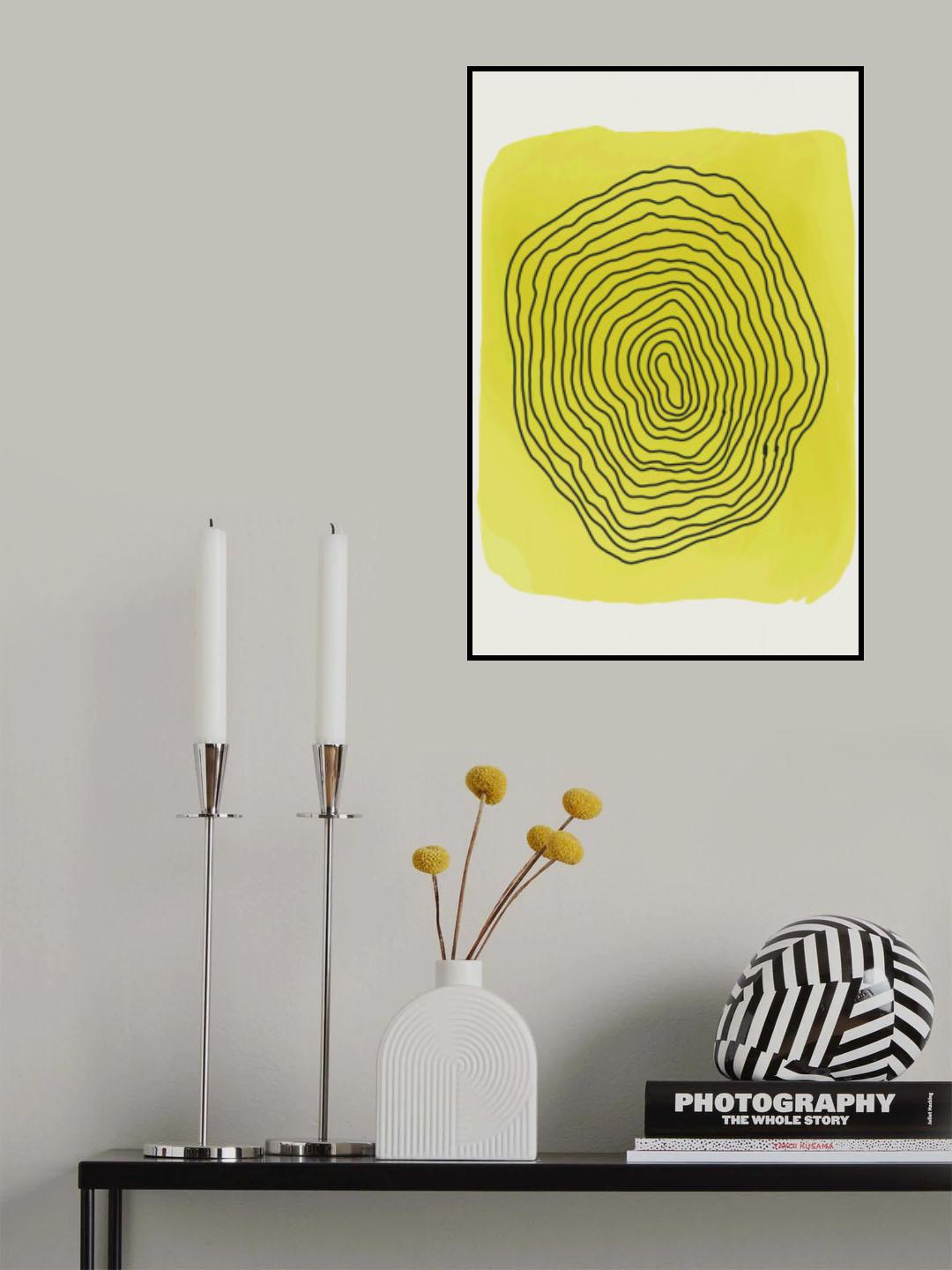 Yellow Watercolor Shapes Series #4 Poster och Canvastavla