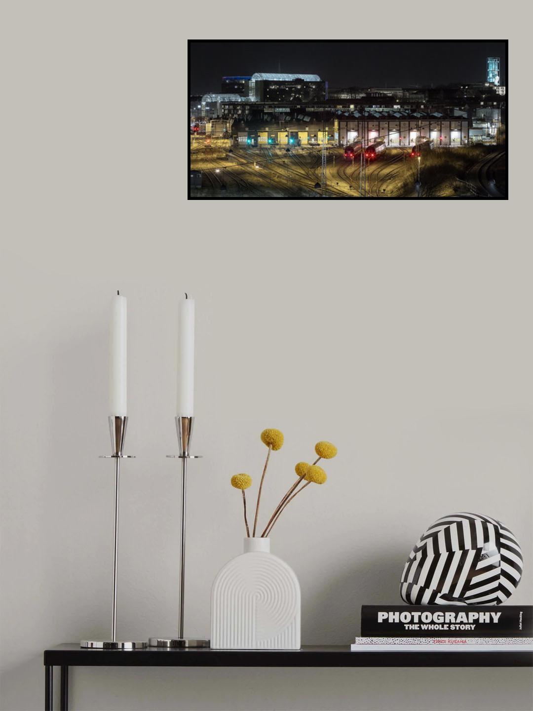 Aarhus by night. Poster och Canvastavla