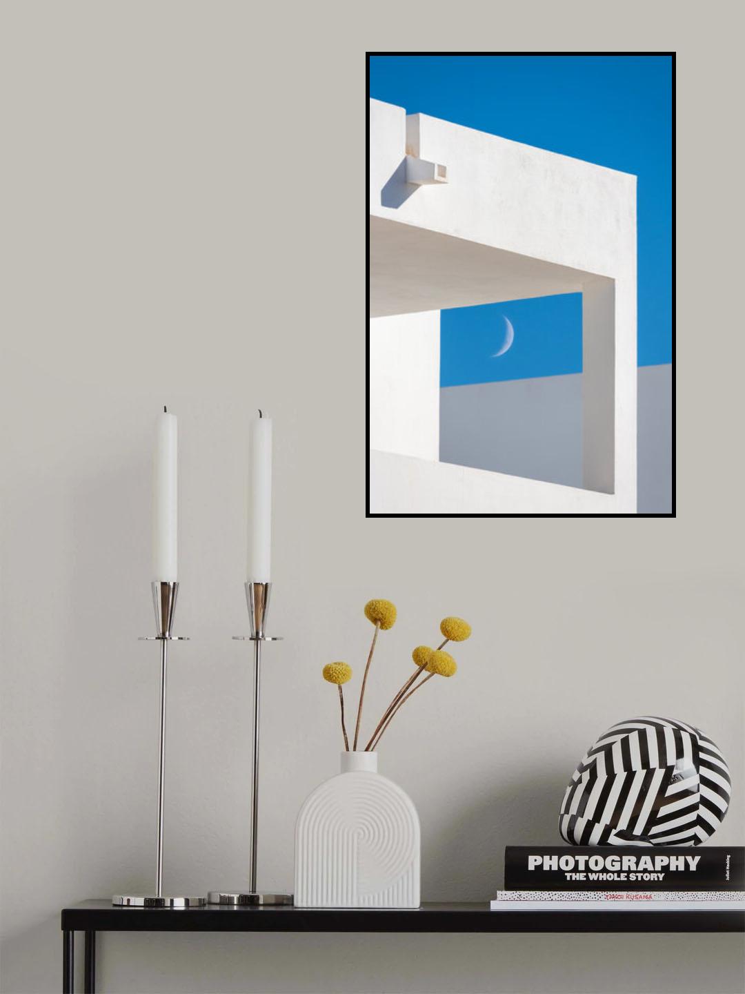 Slice of moon in color field Poster och Canvastavla