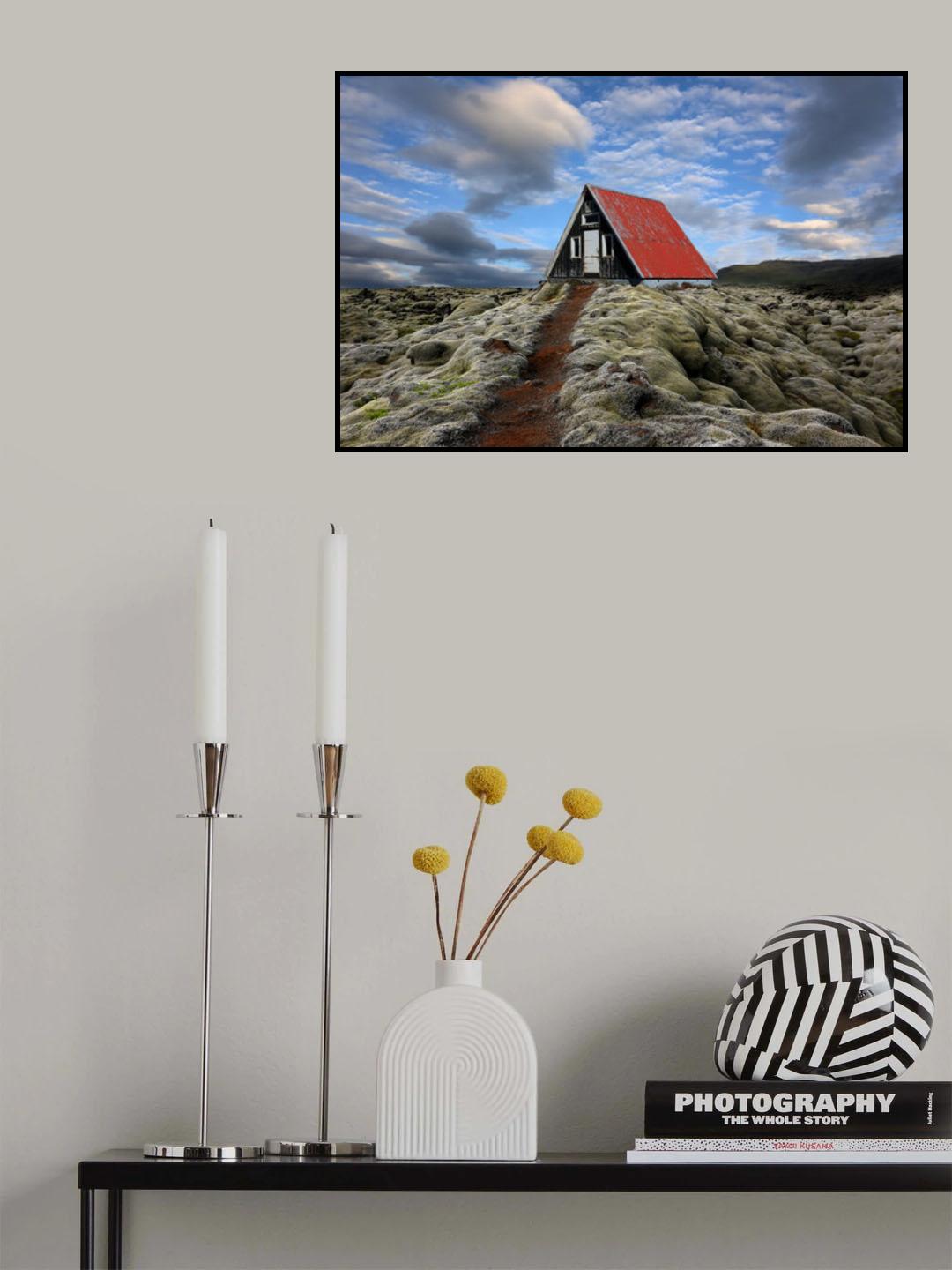 The red path to the red roof Poster och Canvastavla