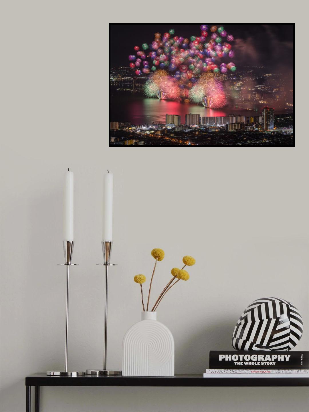 Lake Biwa fireworks Poster och Canvastavla