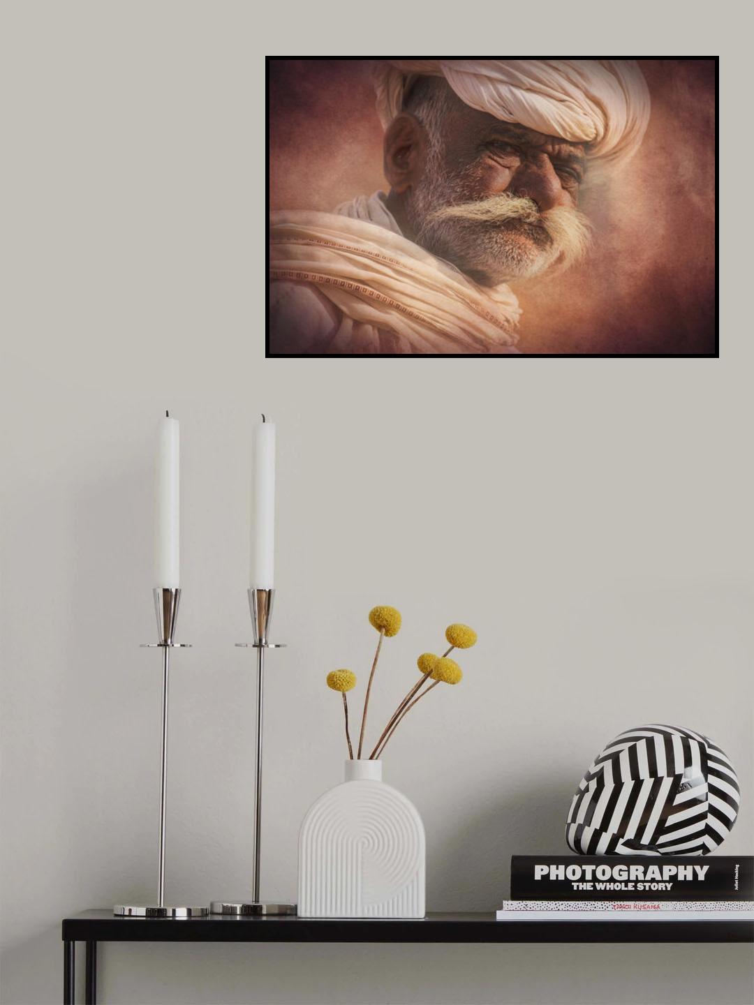 Old Rajasthani man Poster och Canvastavla