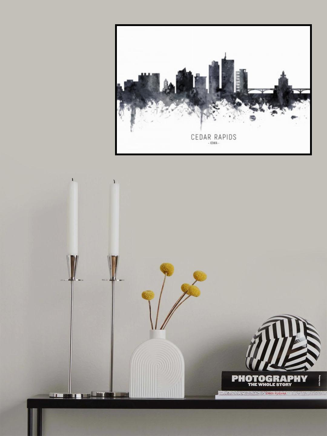 Cedar Rapids Iowa Skyline Poster och Canvastavla