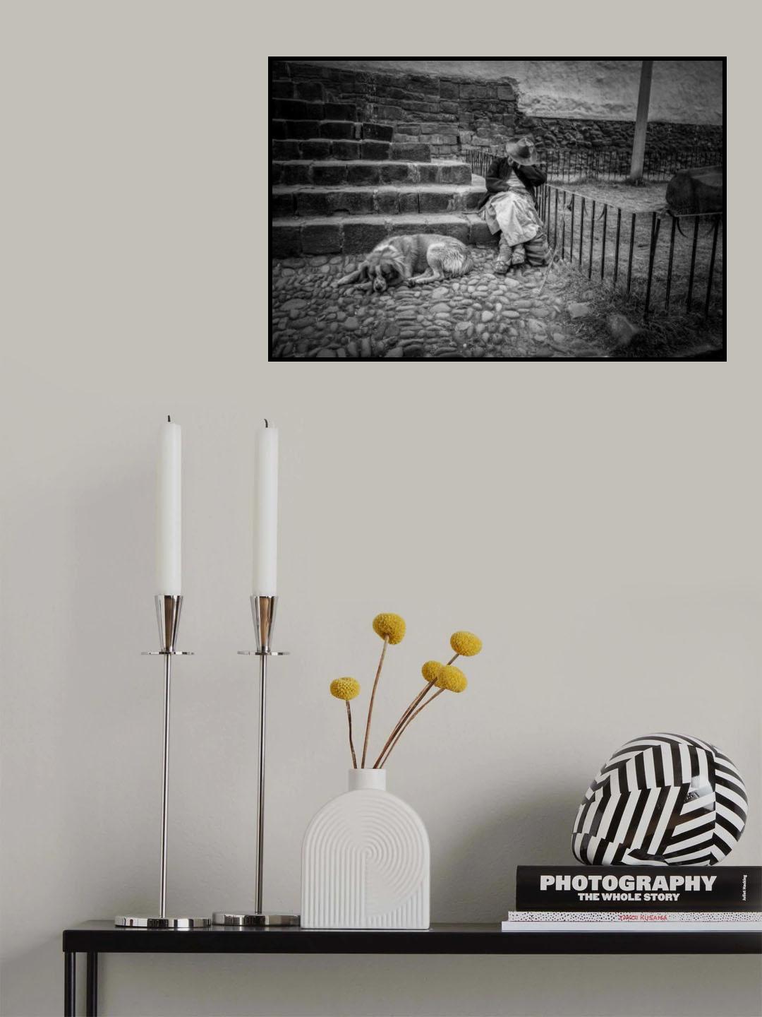 Portrait of a Woman and her Dog Poster och Canvastavla