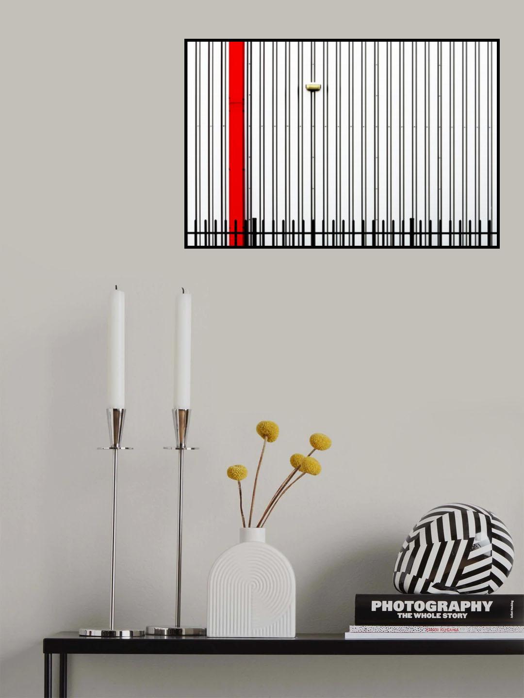 Red Lined Poster och Canvastavla