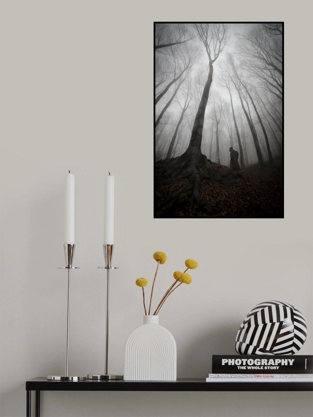 Mysterious silhouette under giant tree Poster och Canvastavla