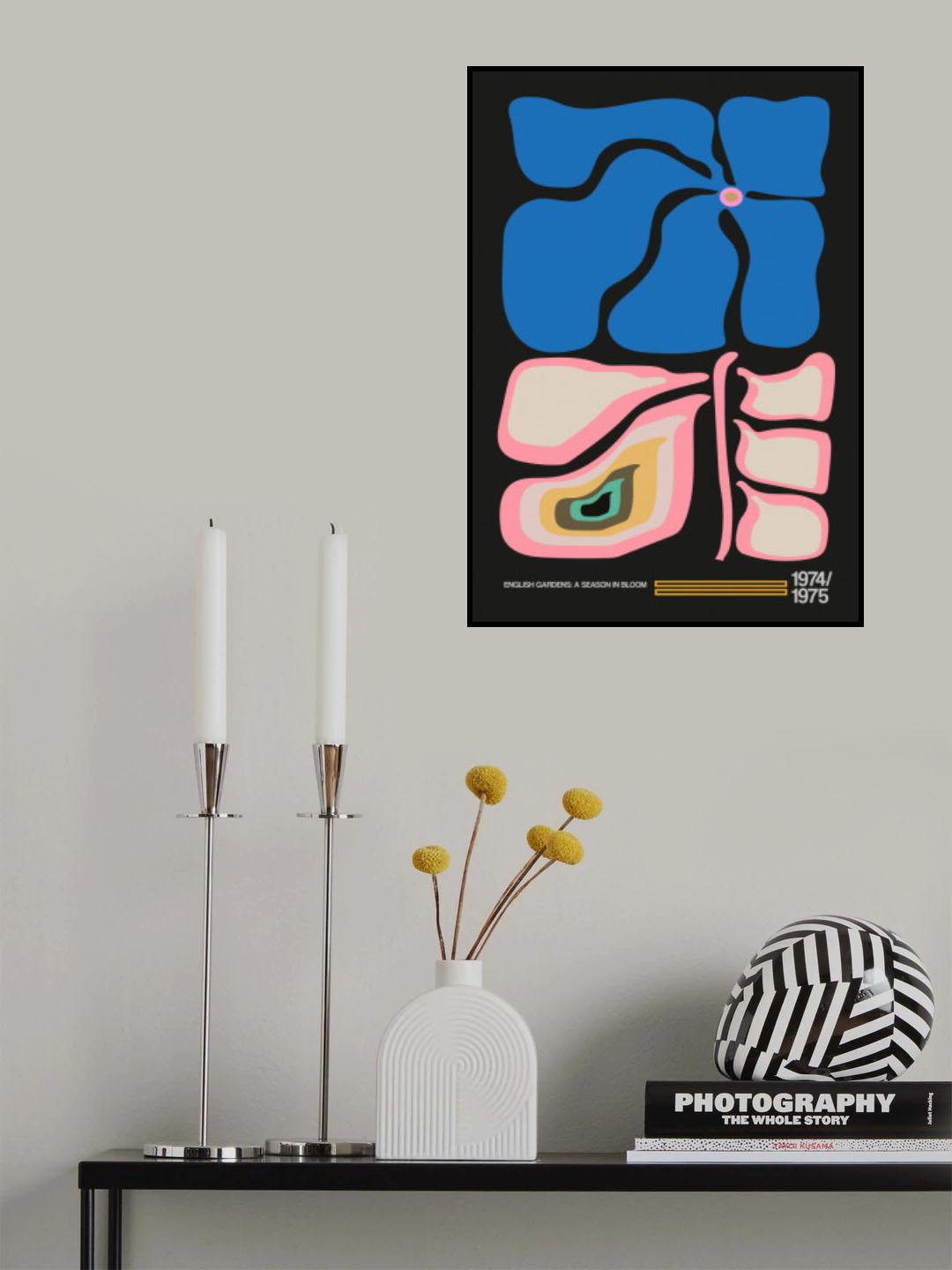 English Gardens Rainbow Grey Poster och Canvastavla