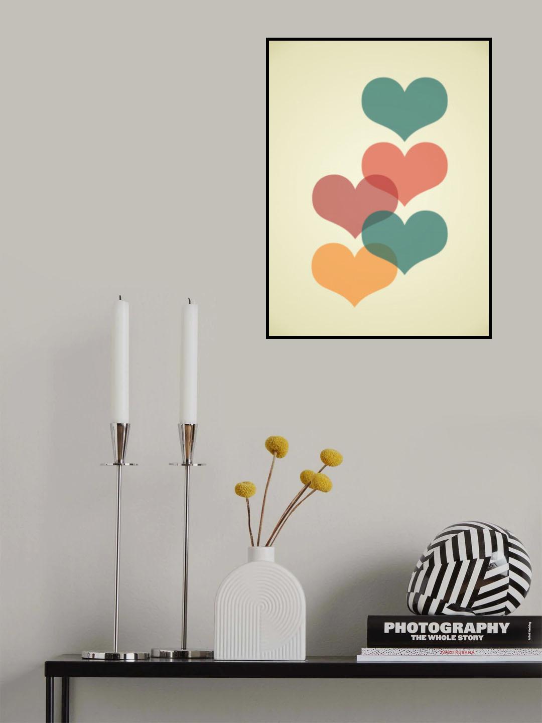Mid century hearts I Poster och Canvastavla