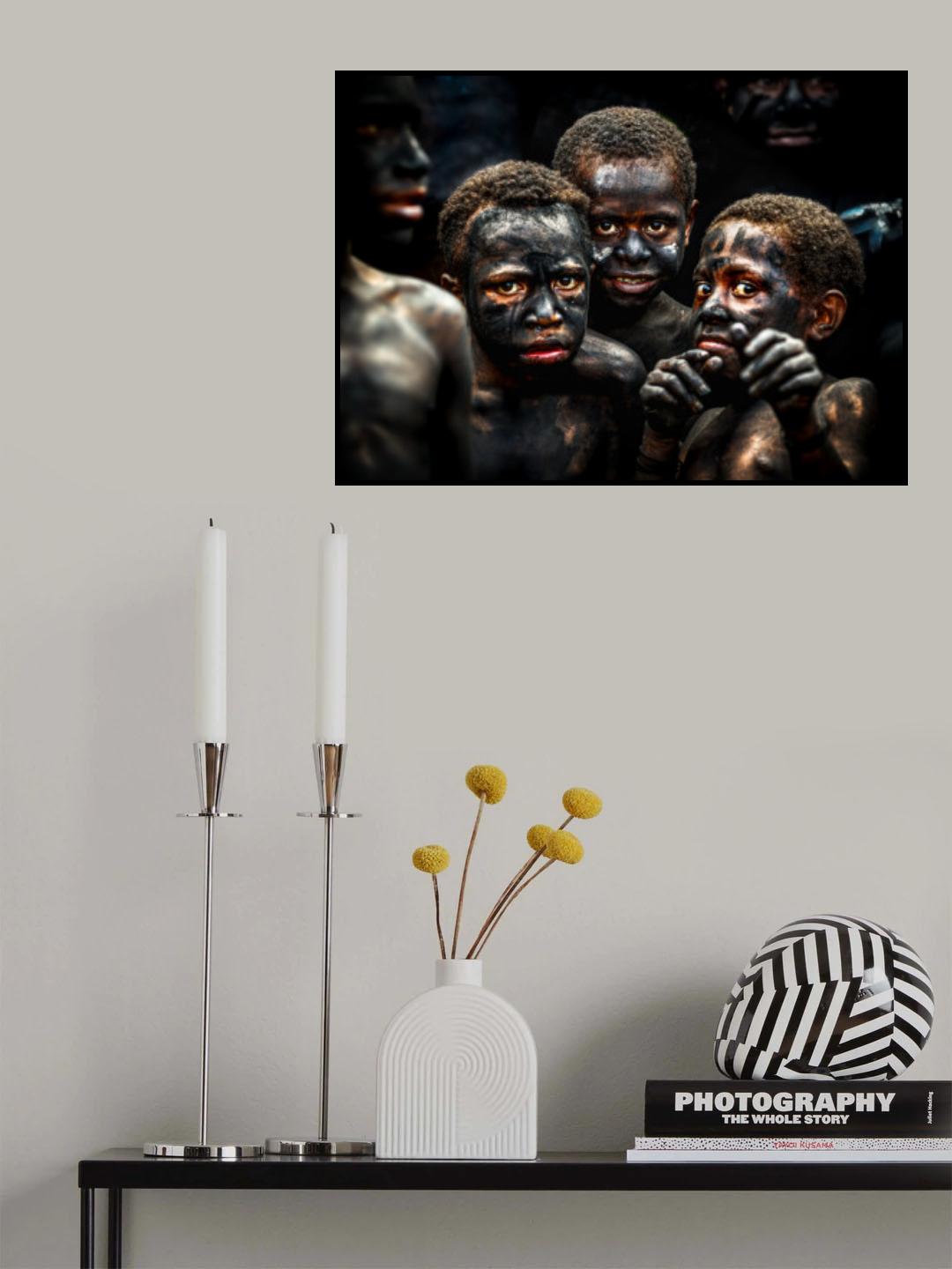 Performance again slavery, Papua New Guinea Highlands Poster och Canvastavla