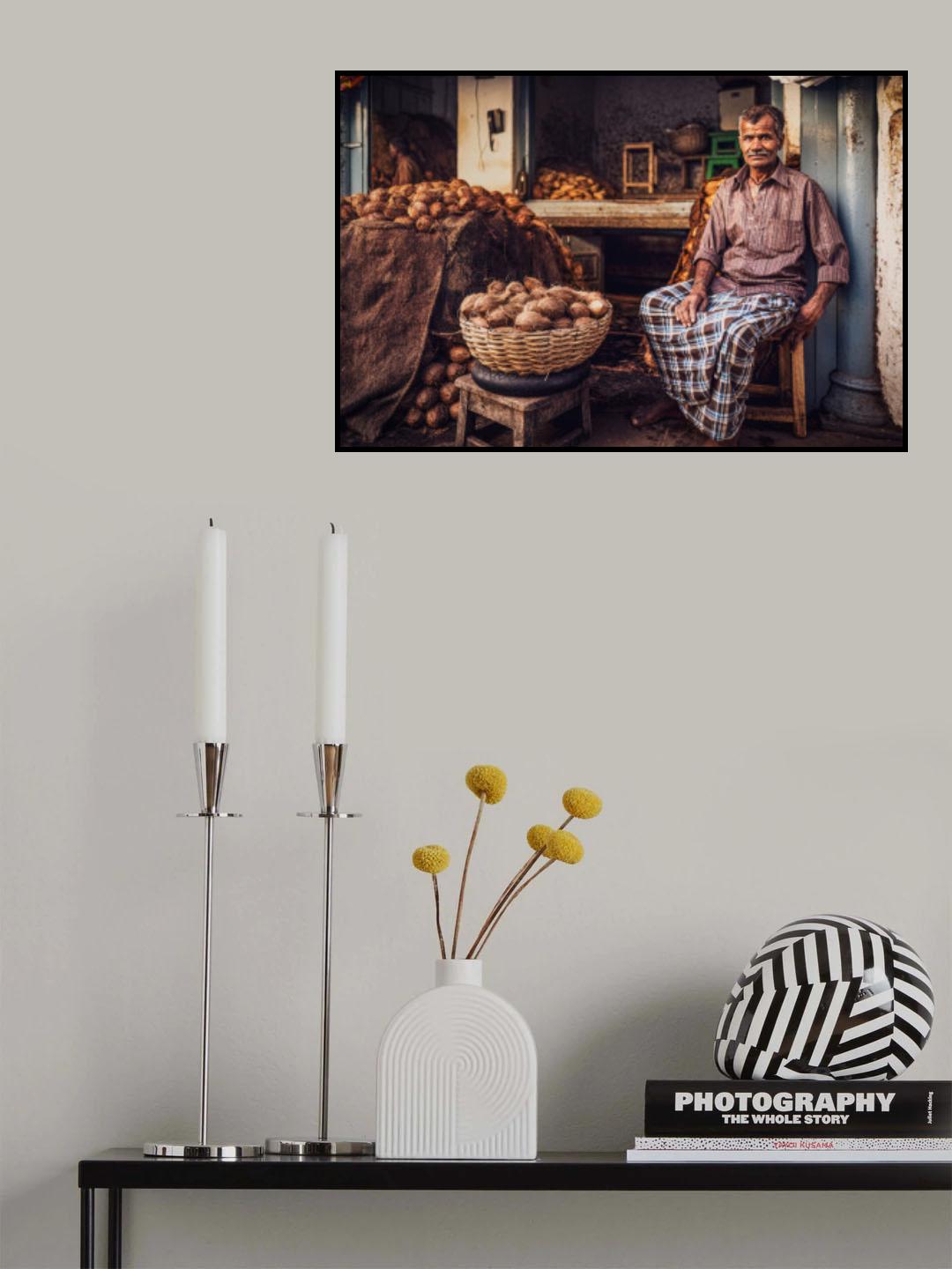 Indian coconuts bazar Poster och Canvastavla