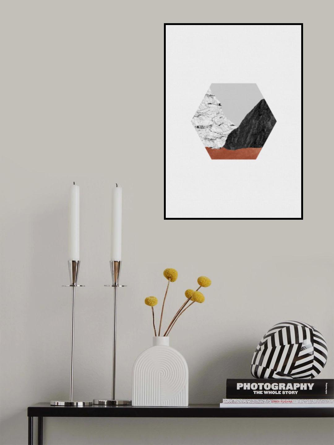 Copper Geometric I Poster och Canvastavla
