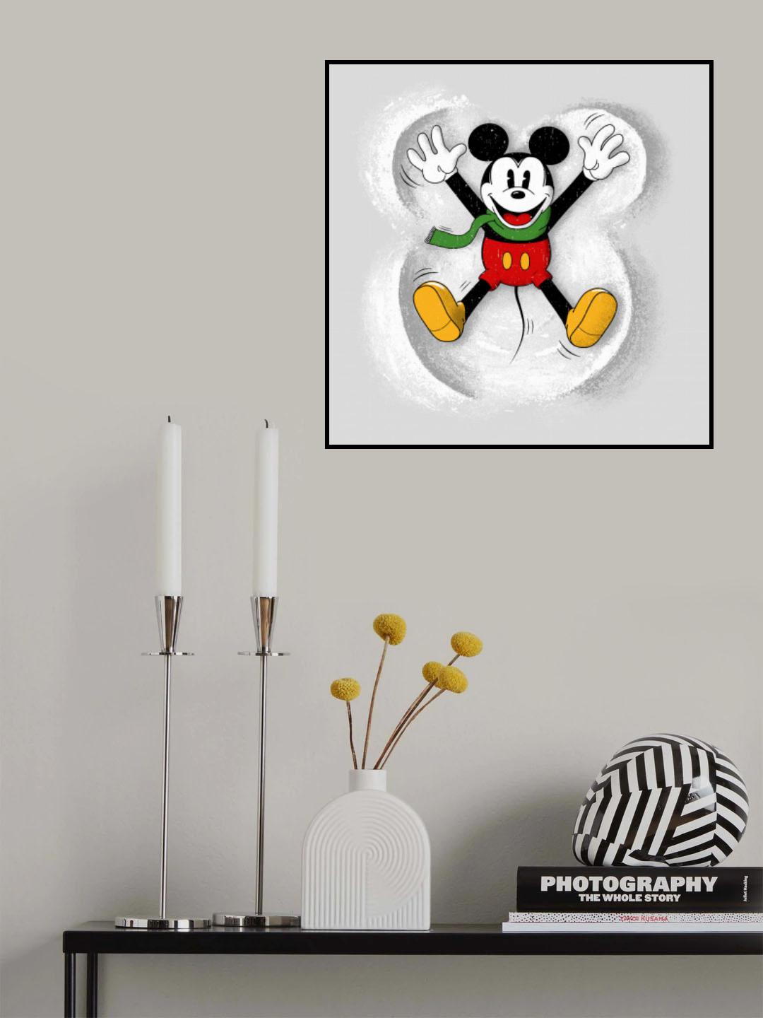 Mickey In Snow Poster och Canvastavla