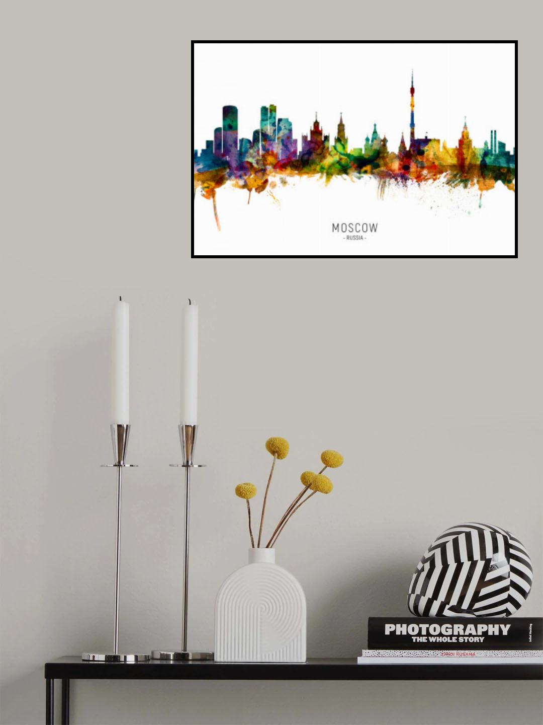 Moscow Russia Skyline Poster och Canvastavla