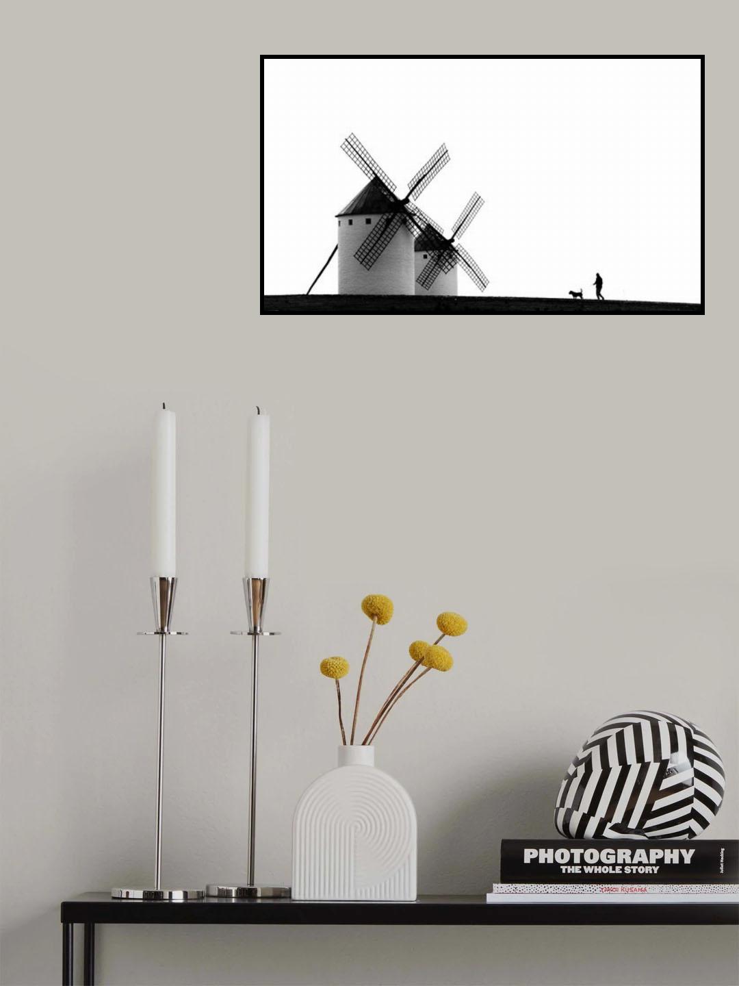 The man, the dog and the windmills Poster och Canvastavla
