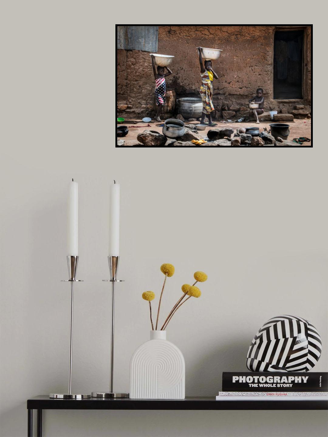 On the way to the water source-Benin Poster och Canvastavla