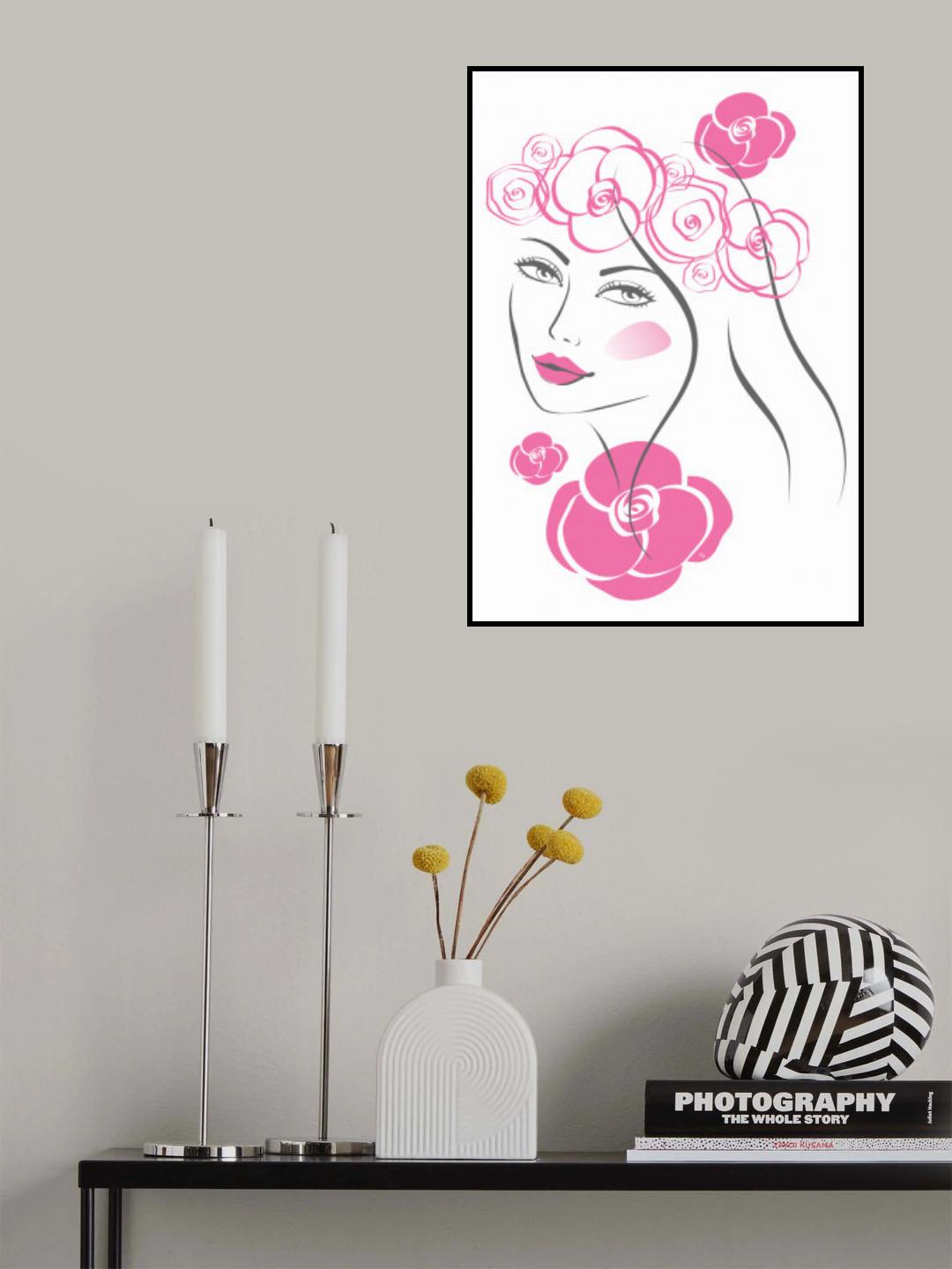 Pink Flowers Poster och Canvastavla