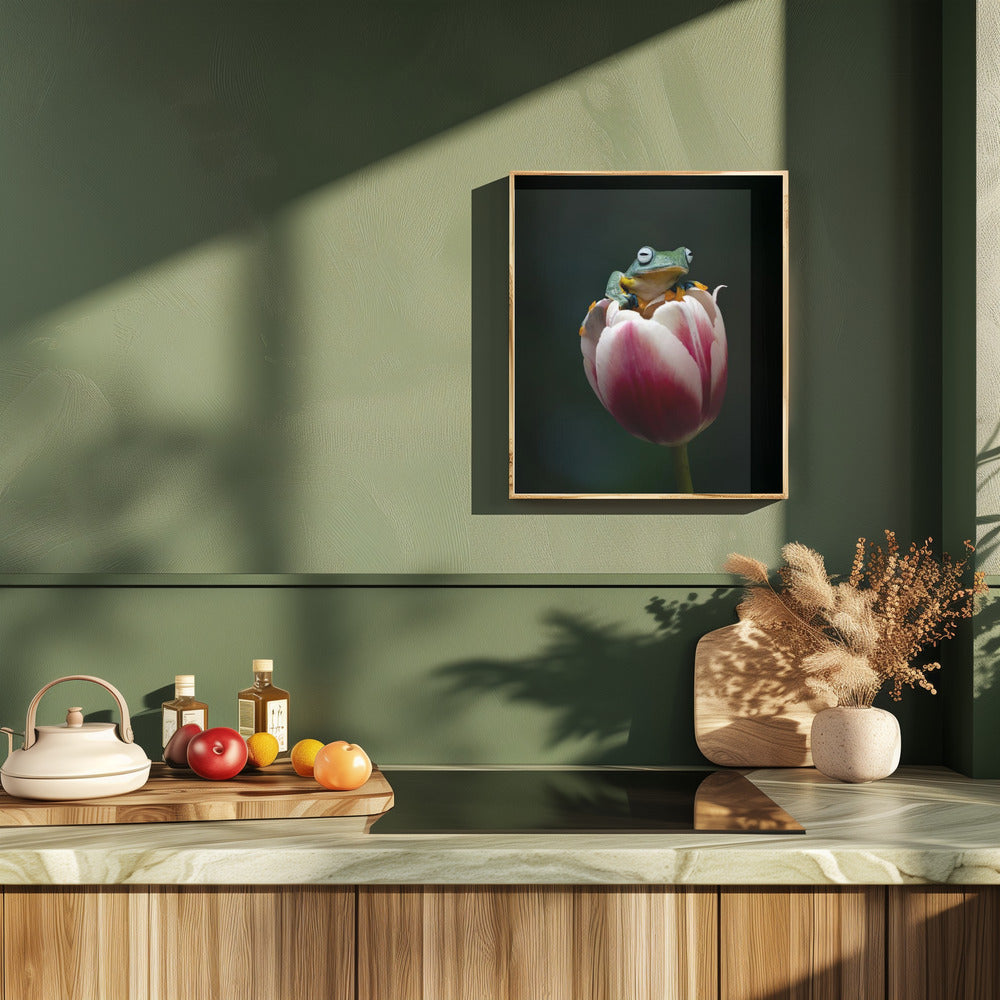 Cute Flying Frog Poster och Canvastavla
