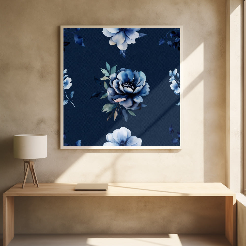 Denim Floral 2 2 Poster och Canvastavla