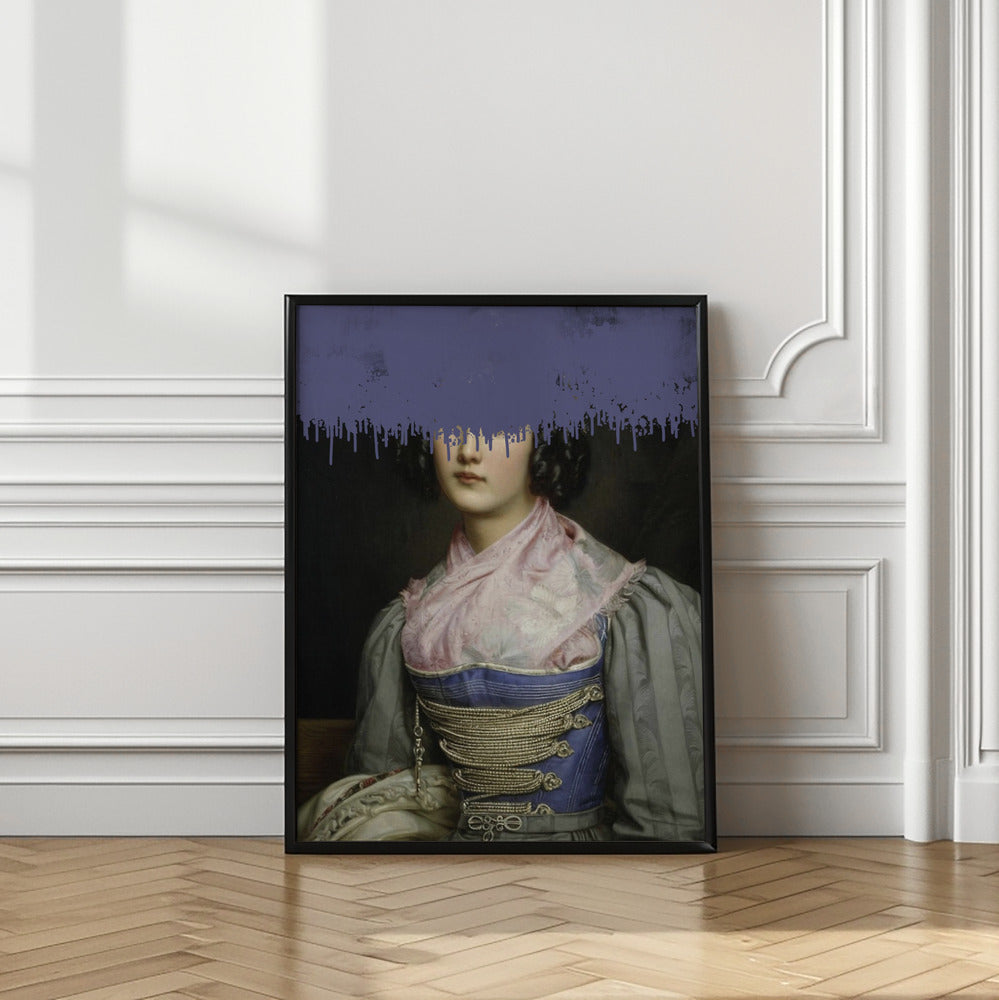 Portrait of Vintage Woman Collage Poster och Canvastavla