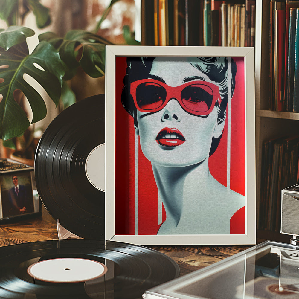 Lady In Red Poster och Canvastavla