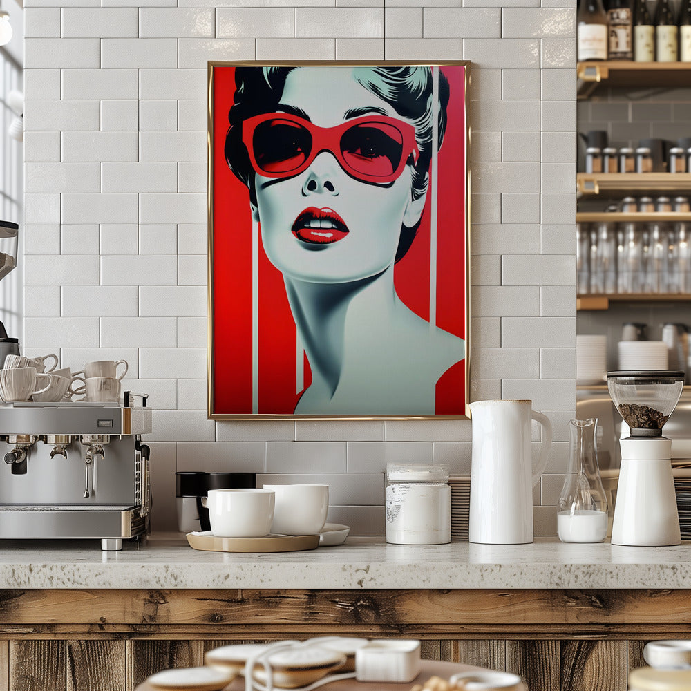 Lady In Red Poster och Canvastavla
