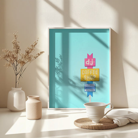 DJ Coffeeshop Sign Poster och Canvastavla
