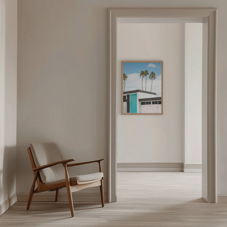Turquoise Blue Doors on a Modern Home Poster och Canvastavla
