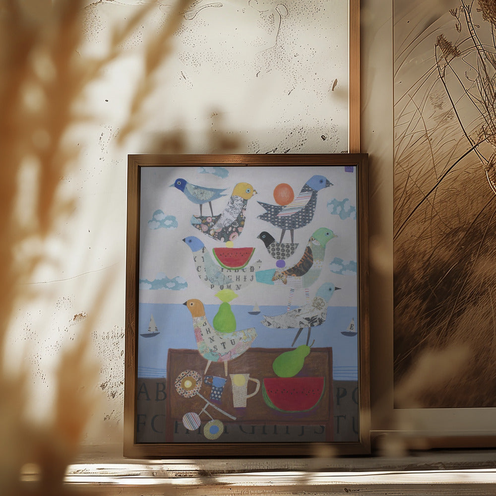 Birds and Watermelons Poster och Canvastavla