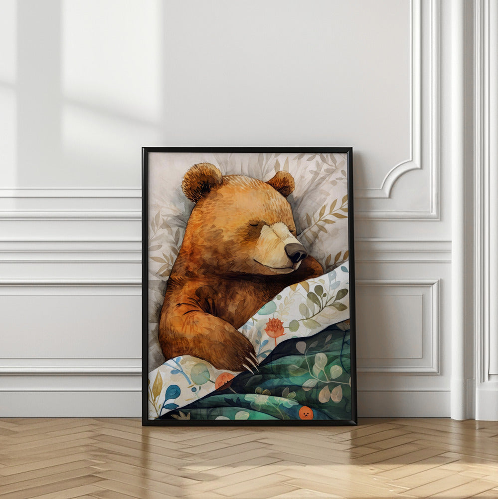 Sleepy Bear animal story Poster och Canvastavla