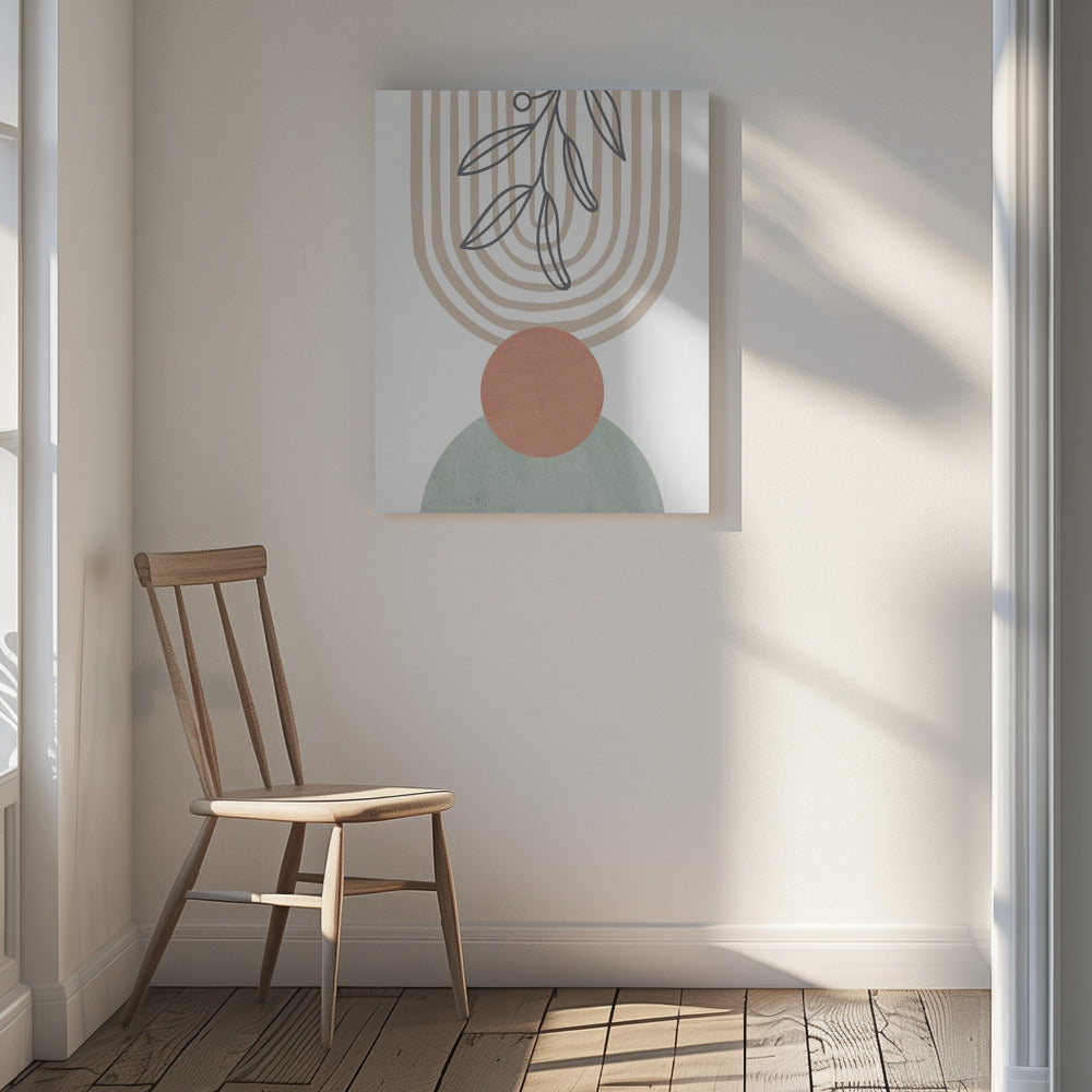Orange and Green Shapes 2 Poster och Canvastavla