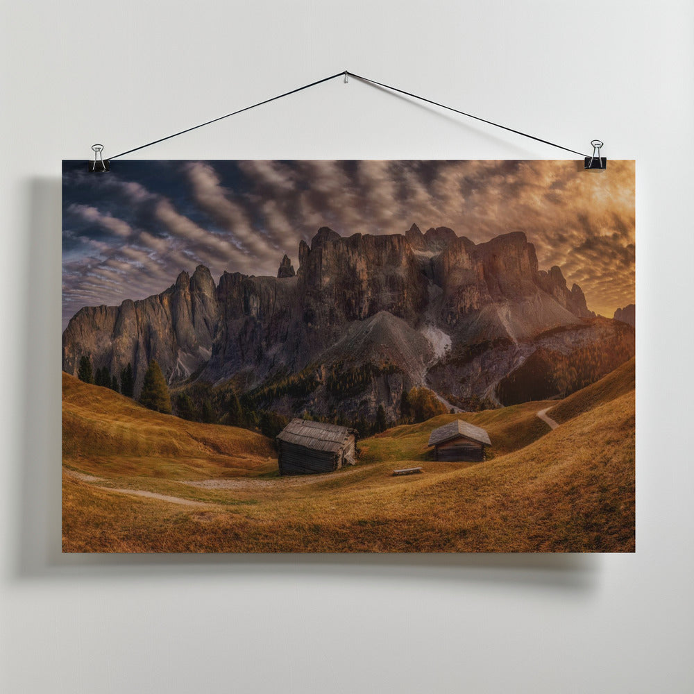 Passo Gardena before sunset Poster och Canvastavla