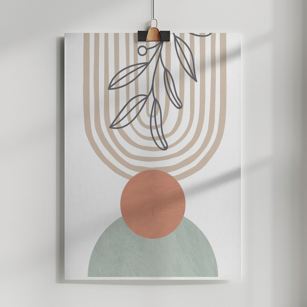 Orange and Green Shapes 2 Poster och Canvastavla