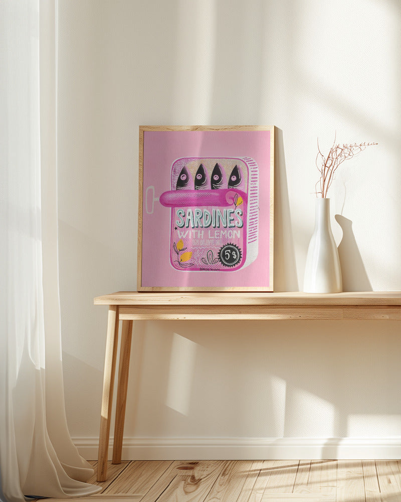 Sardines Tin Can Pink Poster och Canvastavla