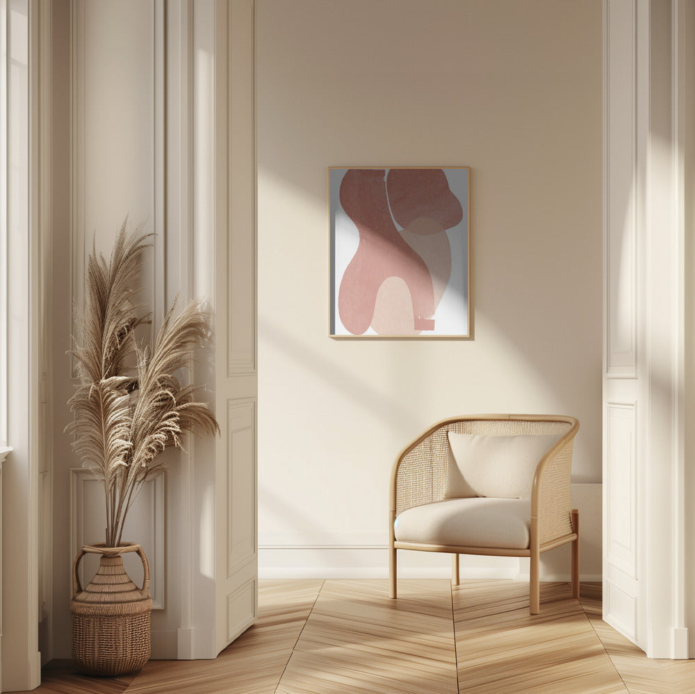 Peach Paper Cut Composition No.2 Poster och Canvastavla