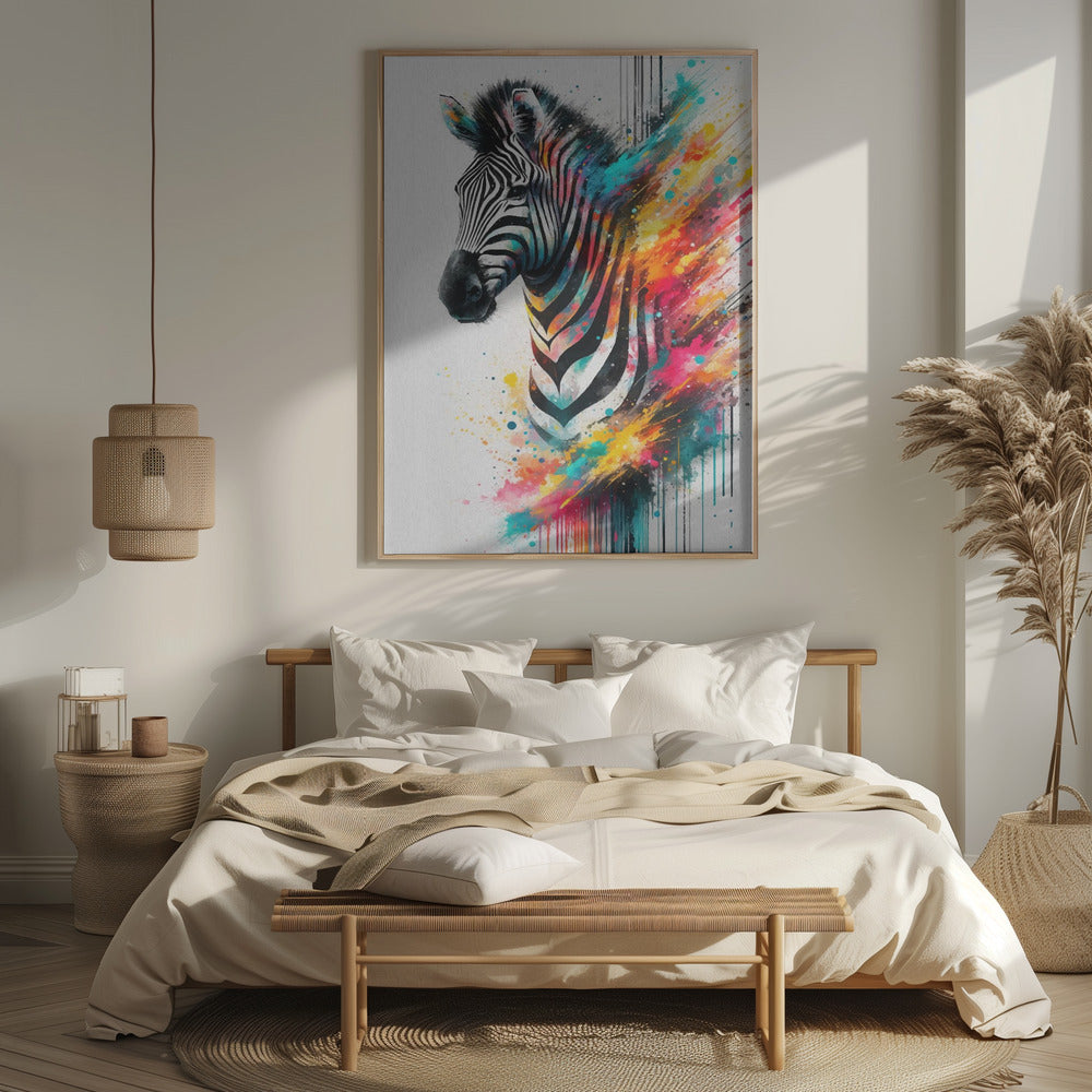 Colorful Zebra Poster och Canvastavla