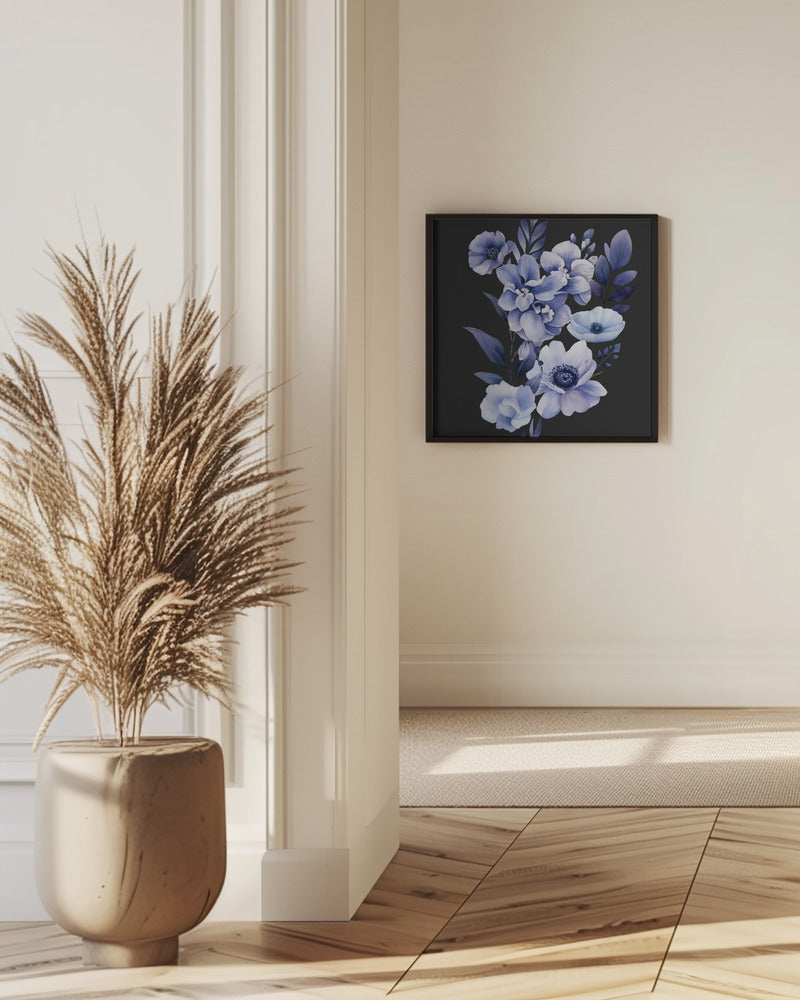 Denim Floral Transparent 4.png Poster och Canvastavla