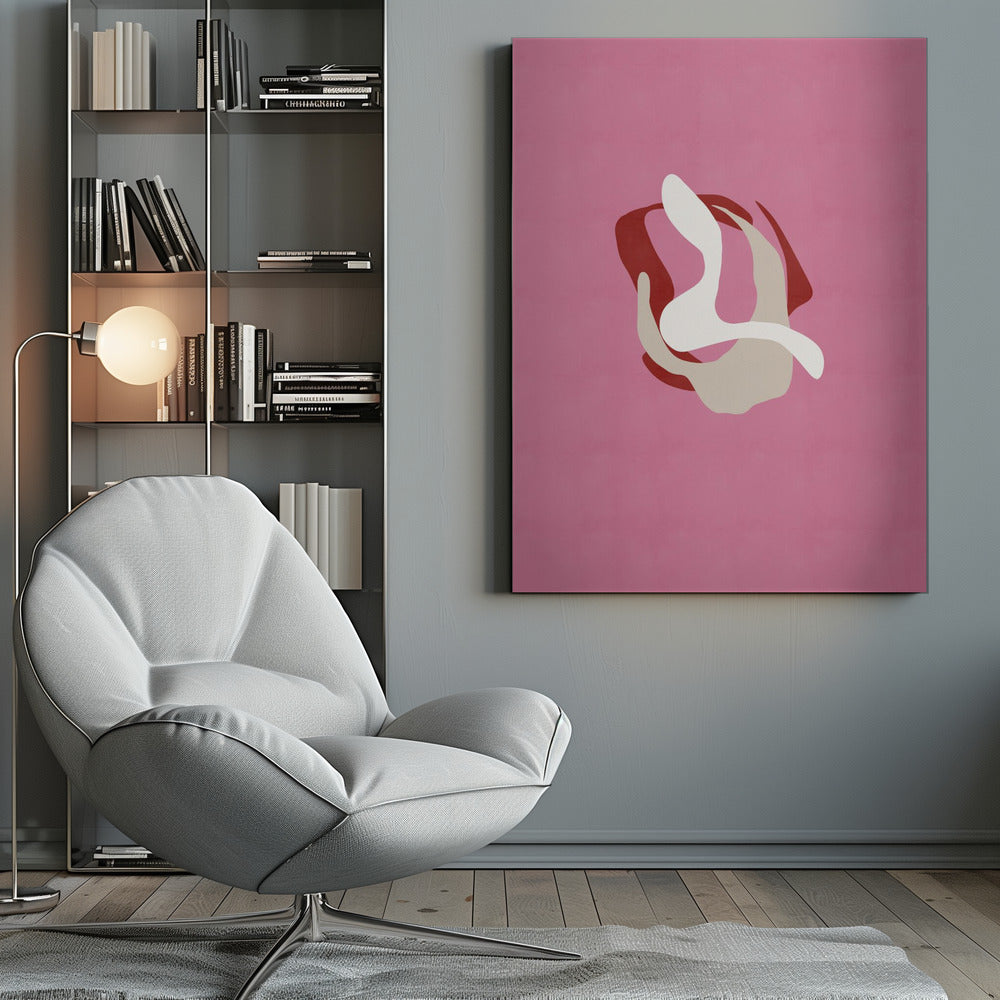 Pink Abstract Poster och Canvastavla