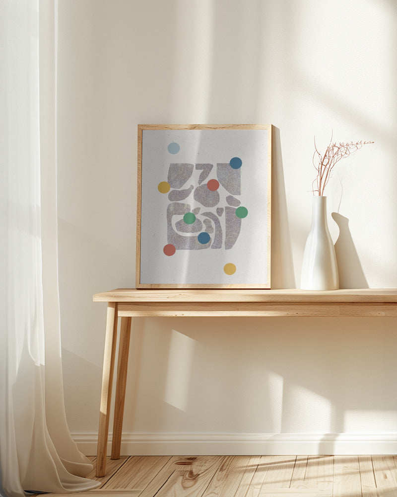 Retro Dots and Paper Poster och Canvastavla